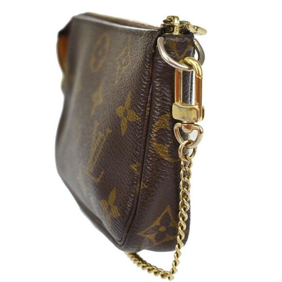 LOUIS VUITTON Mini Pochette Accessoires Hand Bag Monogram Leather - Picture 3 of 13